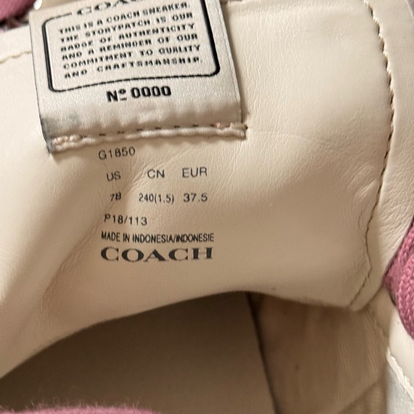 Coach Pink and Cream High Top Sneakers - Picture 3 of 4